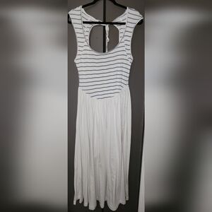 Free People Beach Alana Open Bavked Striped Midi Dress